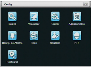 menu configuracao DVR Vid8 CFTV